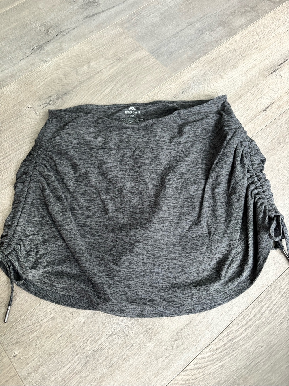 Kyodan Heather Charcoal Sporty Ruched Side Mini Skirt